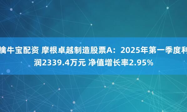 擒牛宝配资 摩根卓越制造股票A：2025年第一季度利润2339.4万元 净值增长率2.95%